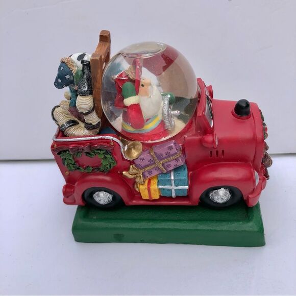 SANTA IN A CAR WITH PUPPIES STOCKING HOLDER HANGER CHRISTMAS FIGURINE 3.5" TALL - Picture 5 of 7